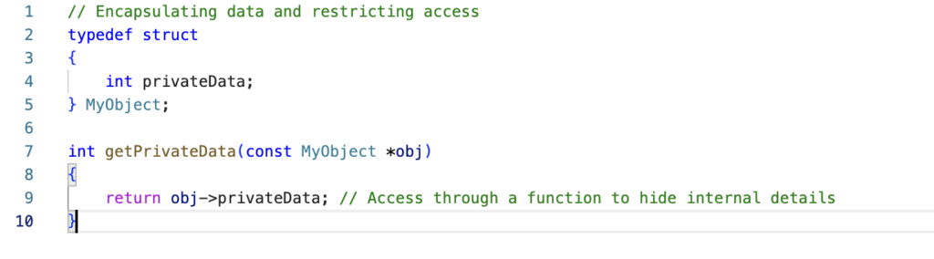 example of restrict access to members of class